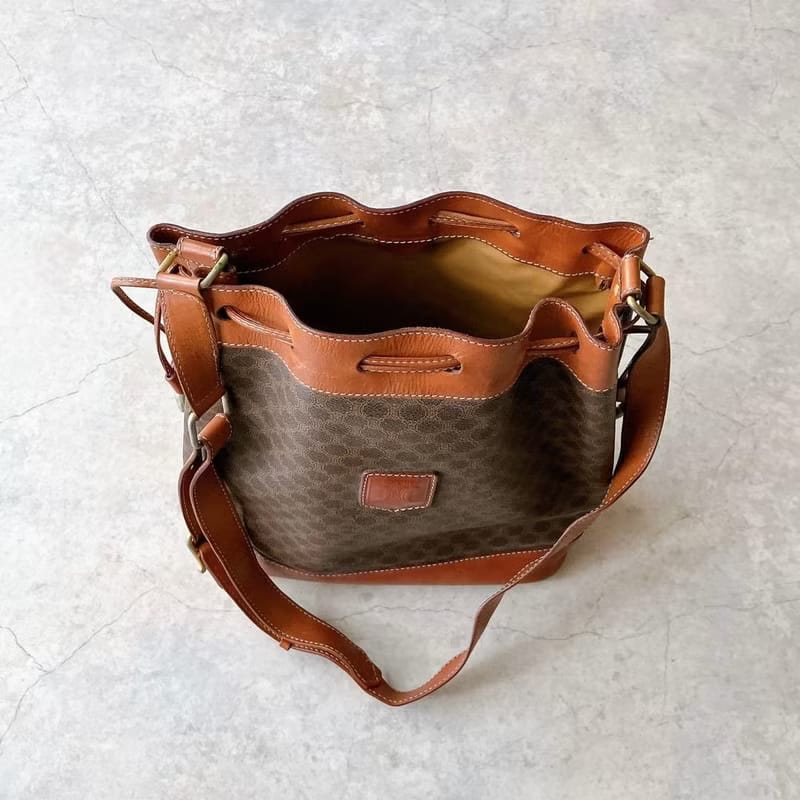 Celine Classic Monogram Vintage Bucket Bag / Shoulder Bag / Crossbody Bag