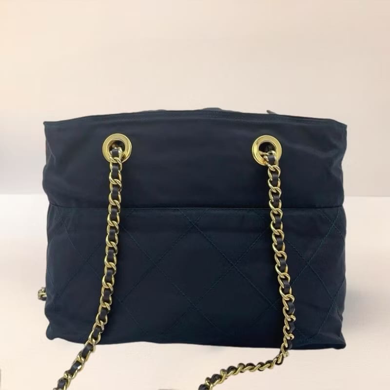 Prada黑色降落傘鏈子側背包/單肩包/托特包