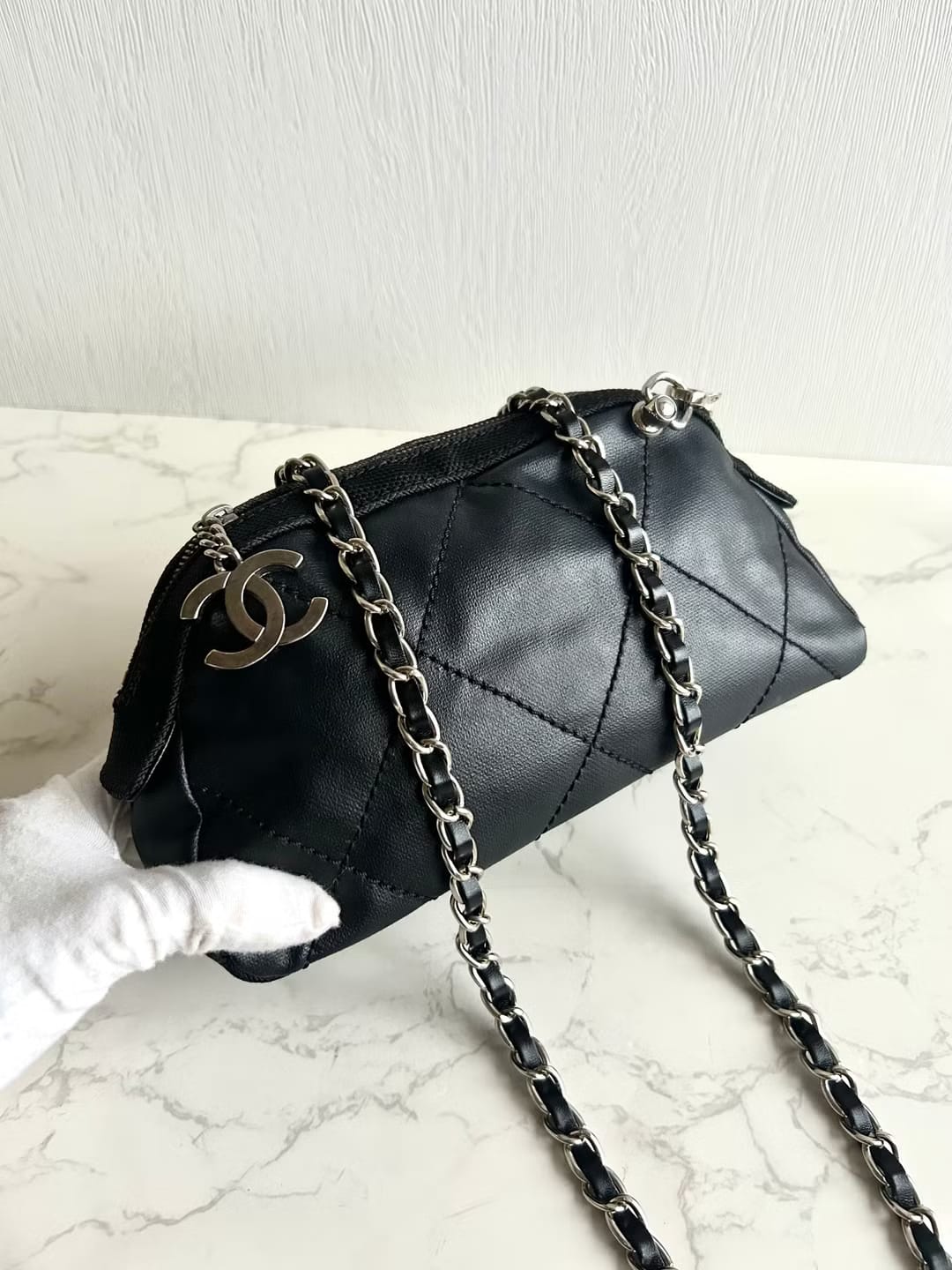 Chanel Black Half Moon Crossbody Bag / Shoulder Bag