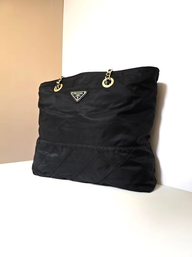 Prada黑色降落傘側背包/單肩包/托特包