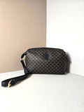 Rare second-hand Celine cloud black gold buckle old flower leather side bag / crossbody bag / shoulder bag