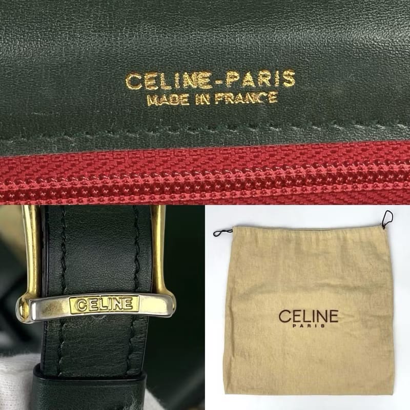 Celine gold ring buckle leather antique box shoulder bag/side bag/oblique bag