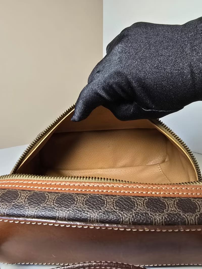 Second-hand Celine Arc de Triomphe presbyopic leather cosmetic chain shoulder bag/side bag/crossbody bag