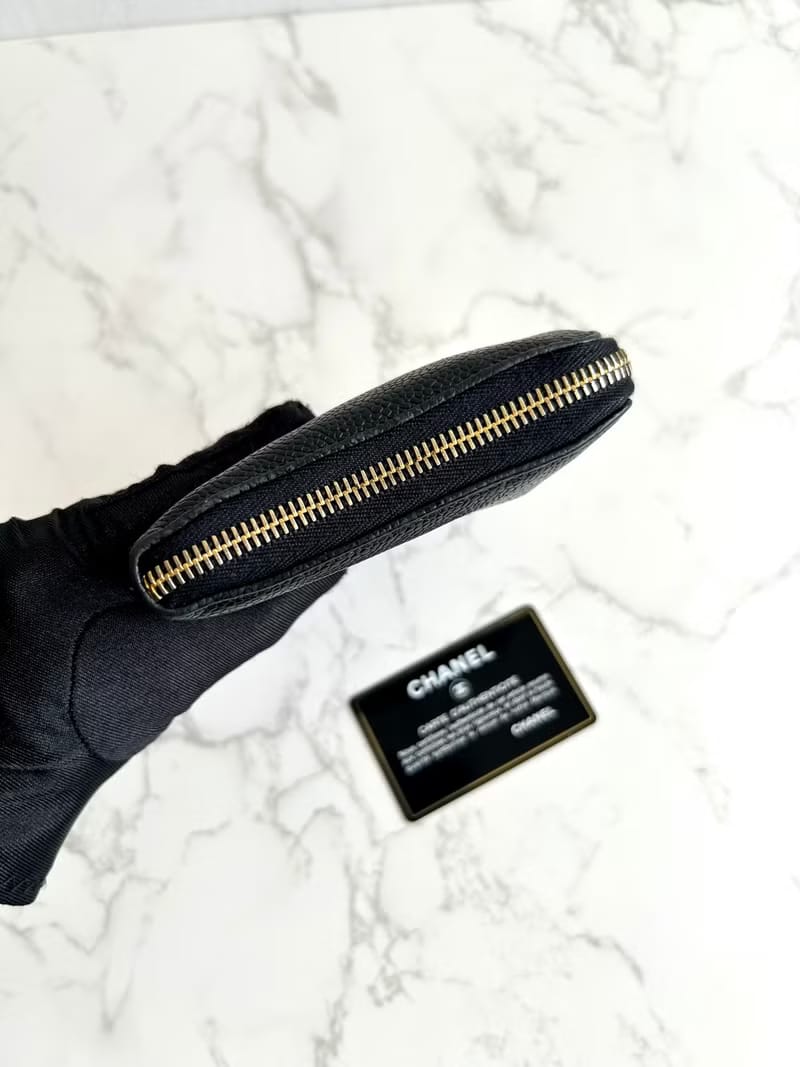 Chanel Black Caviar Long Wallet/Wallet/Phone Bag