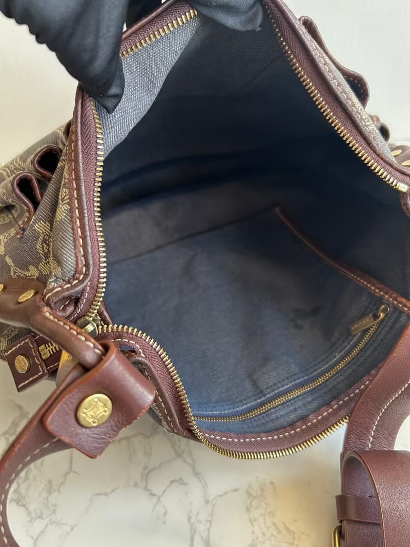 Celine牛仔布老花流浪包/側背包/單肩包/斜背包