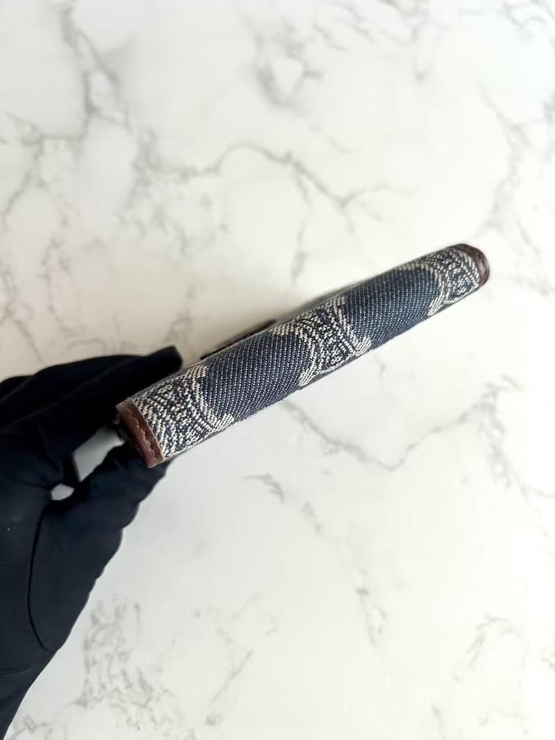 Celine 牛仔藍凱旋門短夾/銀包/皮夾