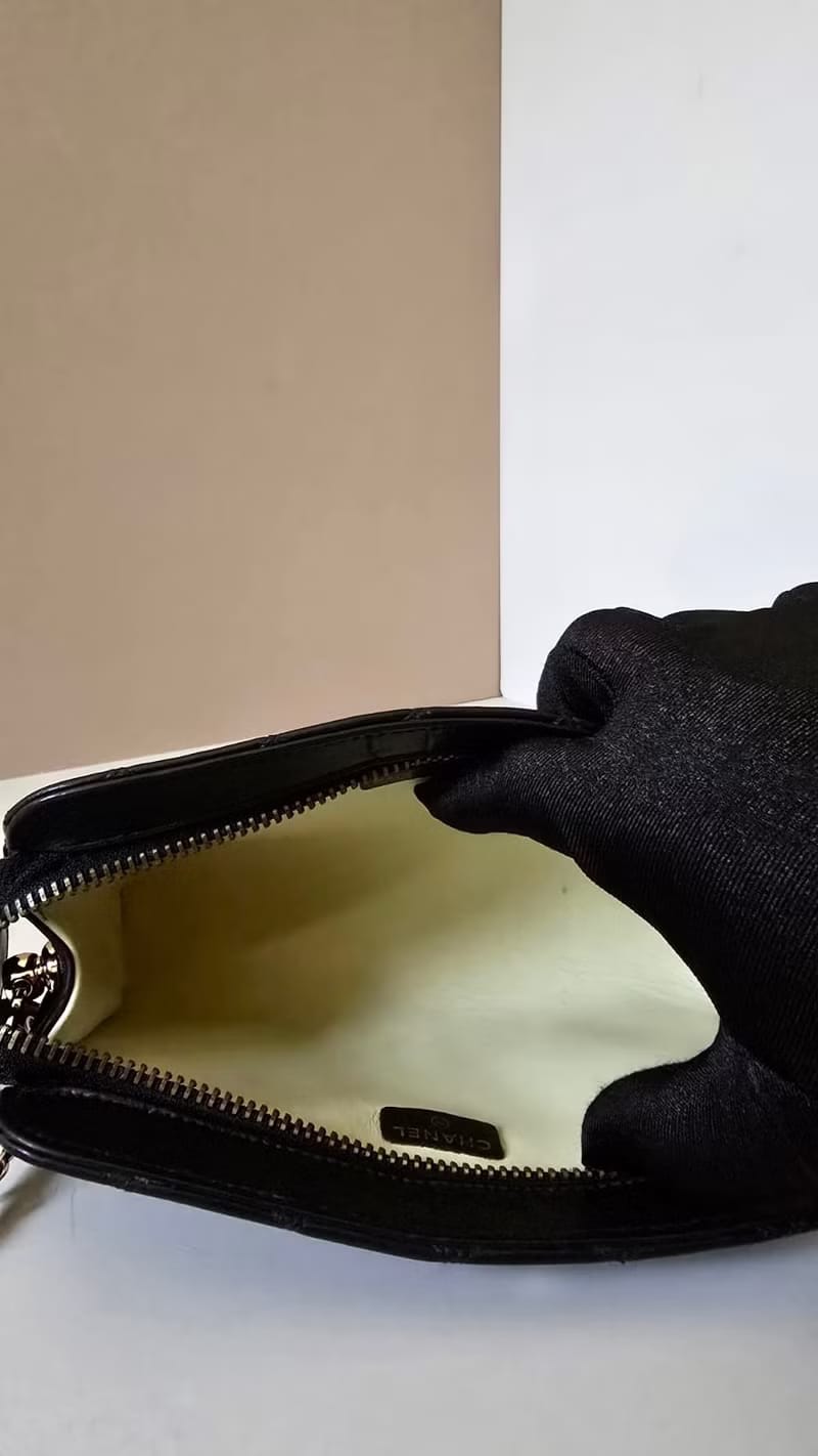 Chanel Black Lambskin Matelassé Crossbody Bag/Shoulder Bag