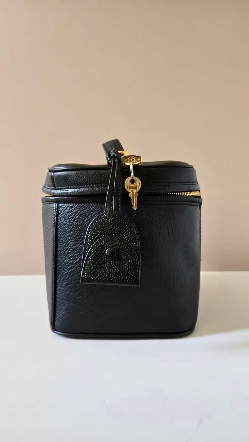 稀有款Chanel黑色魚子醬Vanity Box化妝盒子包/斜背包/側背包
