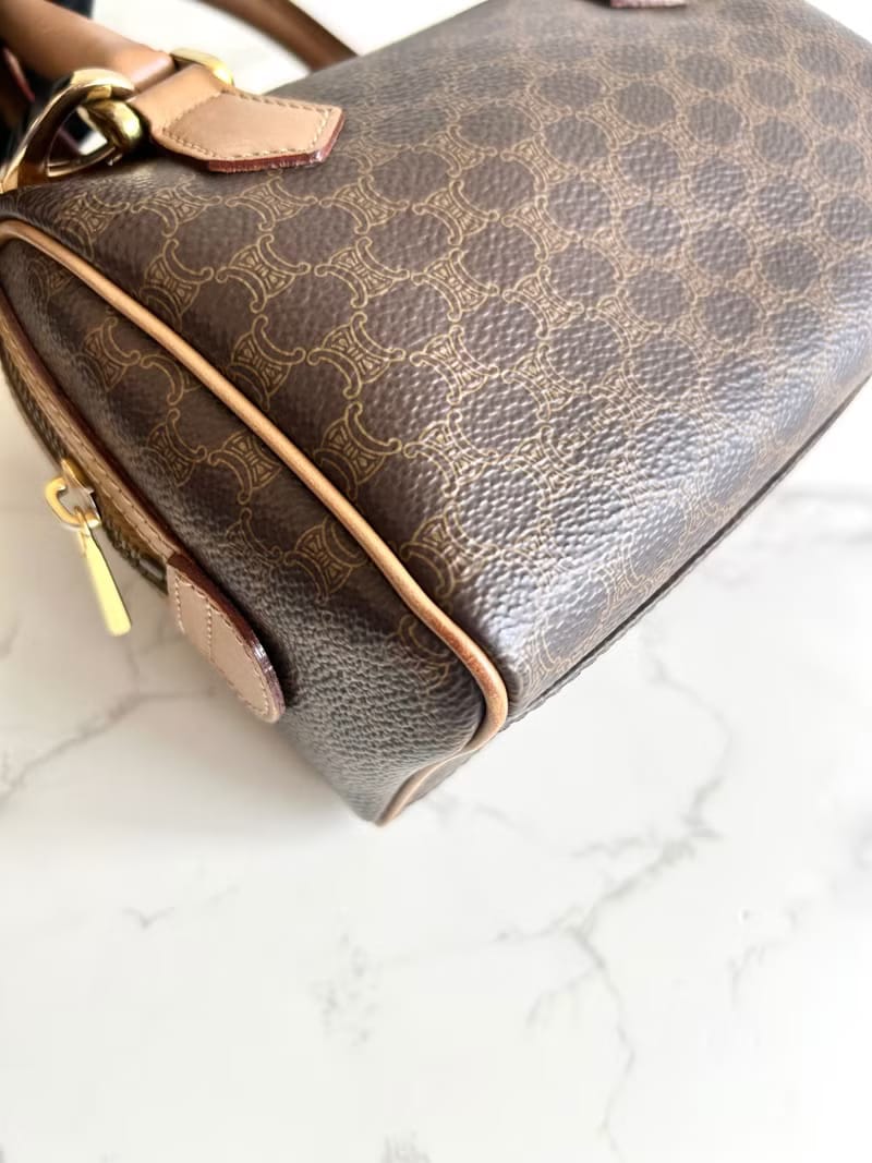 Celine迷你老花波士頓小包/斜背包/側背包/單肩包