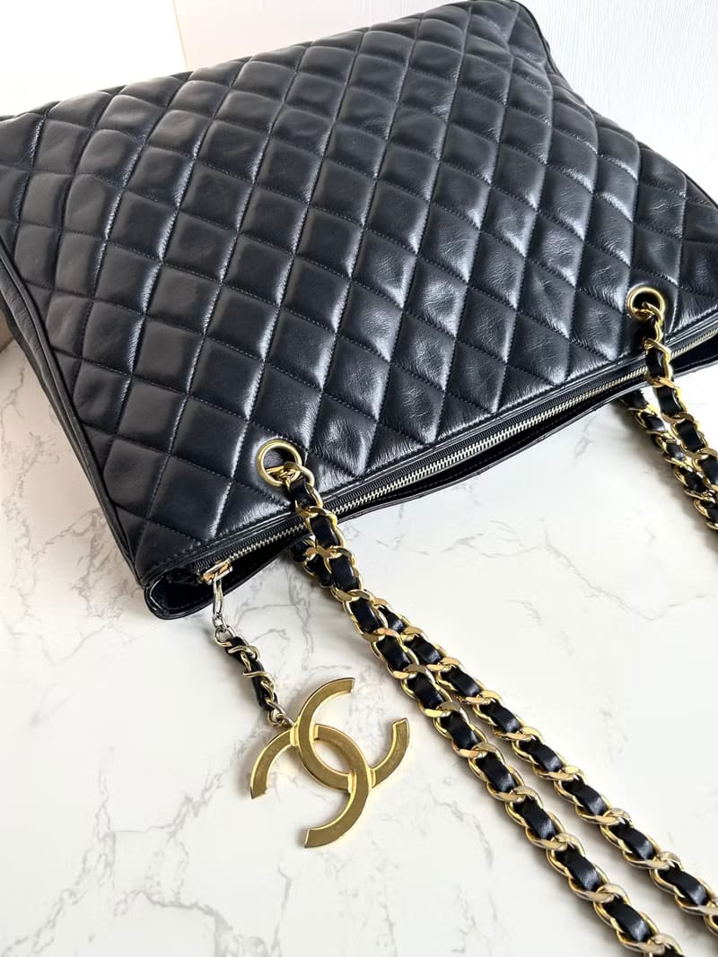 Chanel 黑色經典托特包/單肩包/側背包