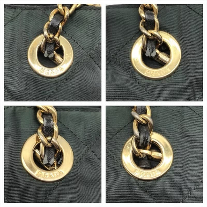 Prada暗橄欖綠色降落傘側背包/單肩包/托特包