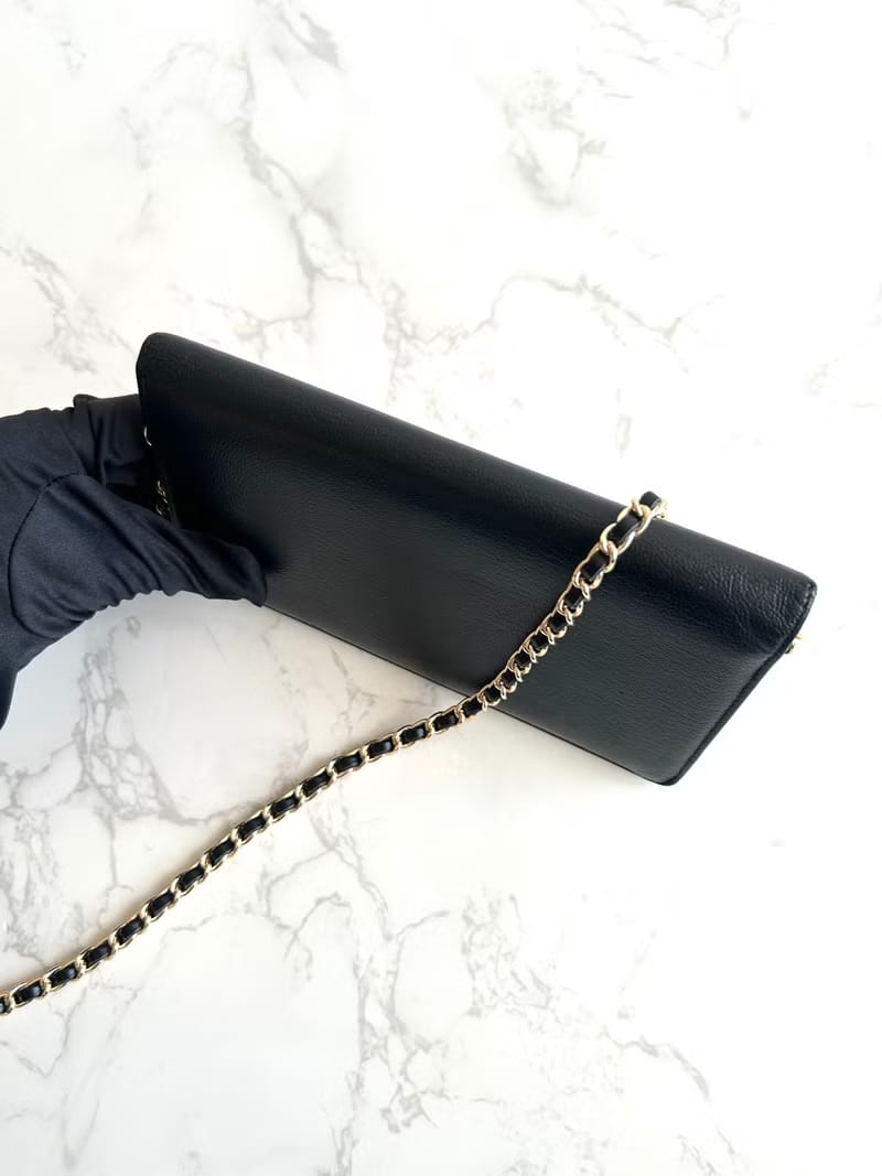 Chanel黑金色WOC長夾/側背包/斜背包/單肩包