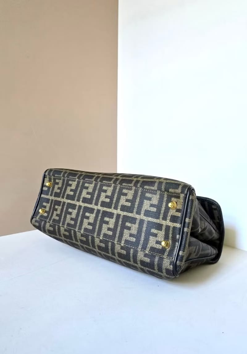 Fendi Dark Brown Zucca Two-way Kelly/Shoulder Bag/Crossbody Bag