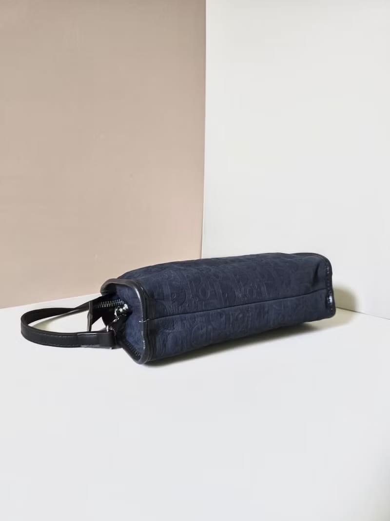 Dior dark blue old flower crossbody bag/shoulder bag/side bag