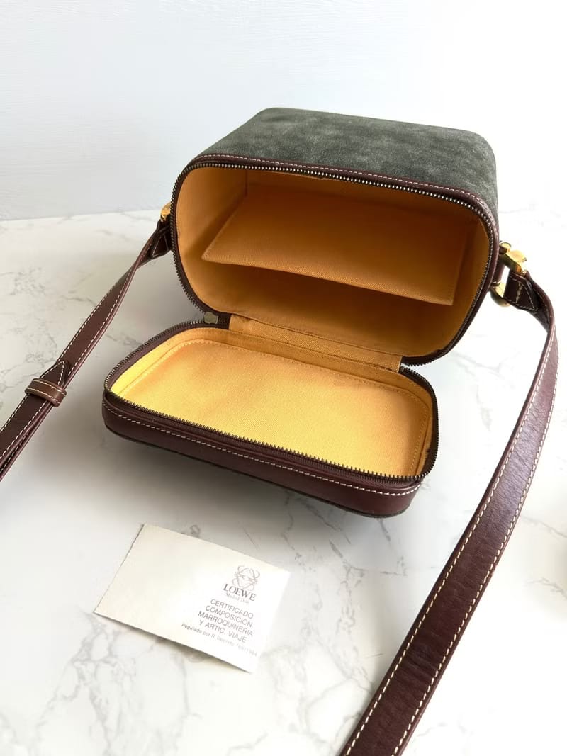 Loewe中古二手拼色盒子側背包/斜背包