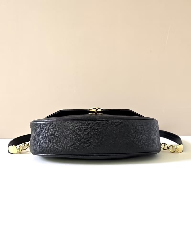 Dior稀有黑金魚子醬元寶包/側背包/斜背包