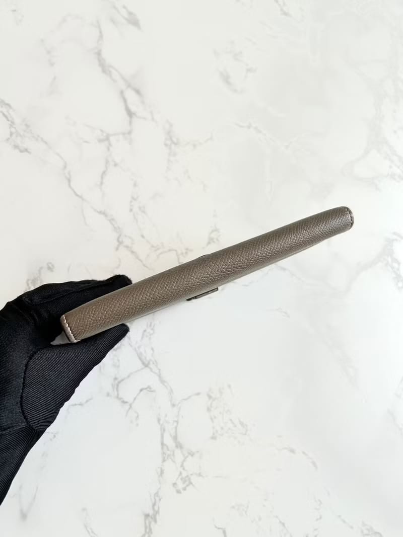 Hermes 啡金色皮革Bearn長夾/皮夾