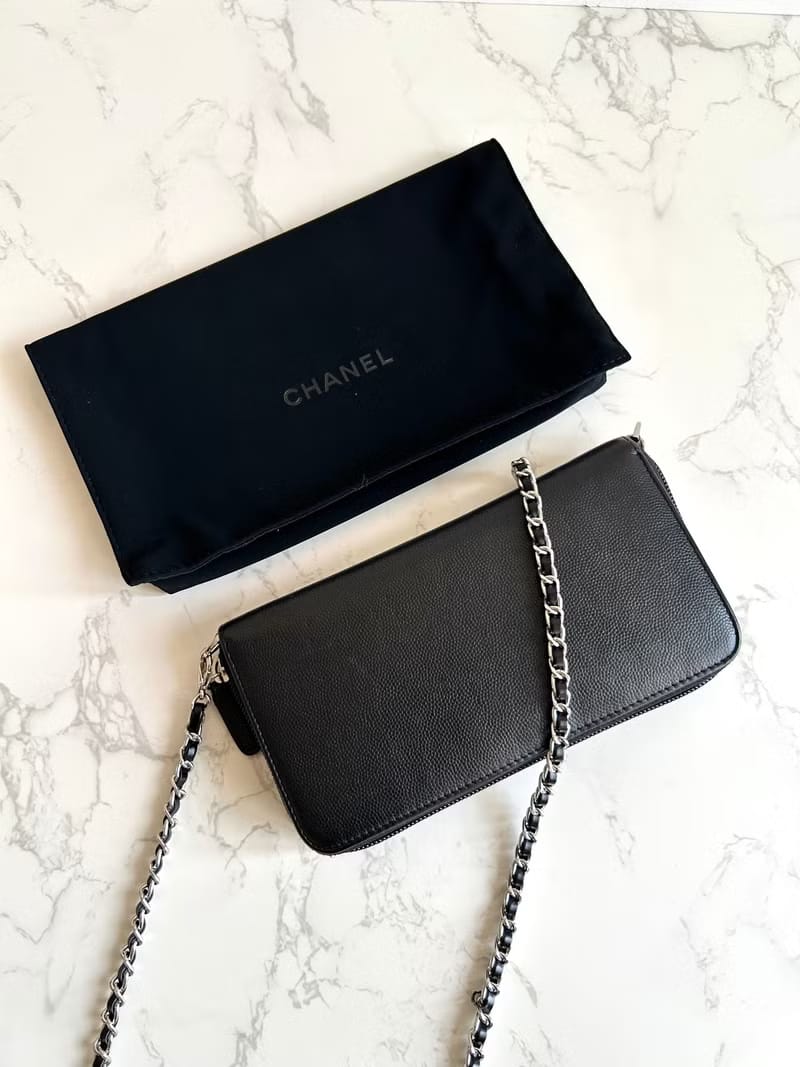 Chanel Black WOC Leather Side Bag/Messenger Bag