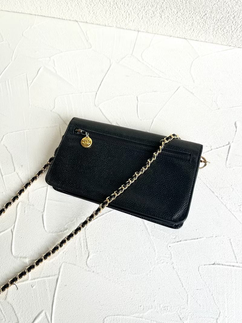 Chanel Black Caviar Leather WOC Crossbody Bag/Long Clip/Shoulder Bag/Side Bag