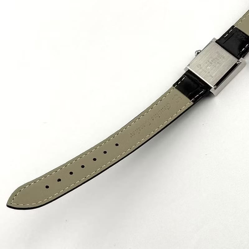 Chanel Mademoiselle黑色石英古董錶 皮革帶