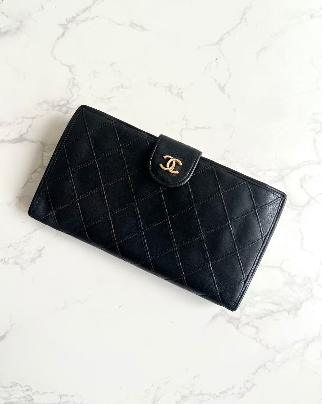 Chanel 黑色小羊皮革長夾/銀包/皮夾