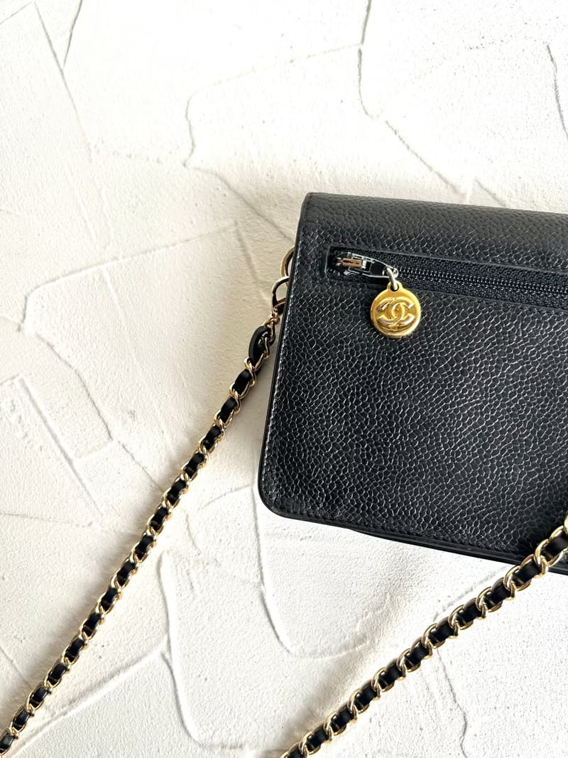 Chanel Black Caviar Leather WOC Crossbody Bag/Long Clip/Shoulder Bag/Side Bag