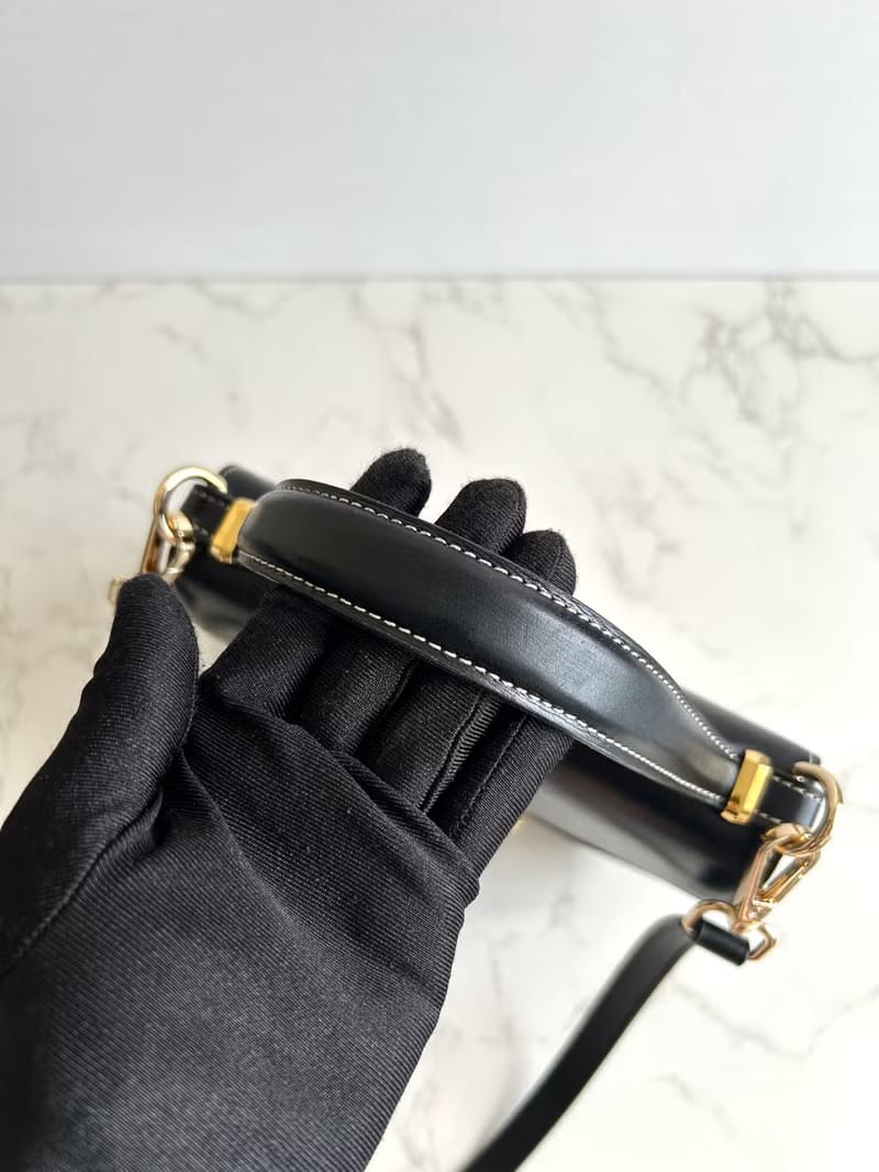 Dior Black Topstitched Flap Geometric Two-way Kelly Bag/Shoulder Bag/Crossbody Bag