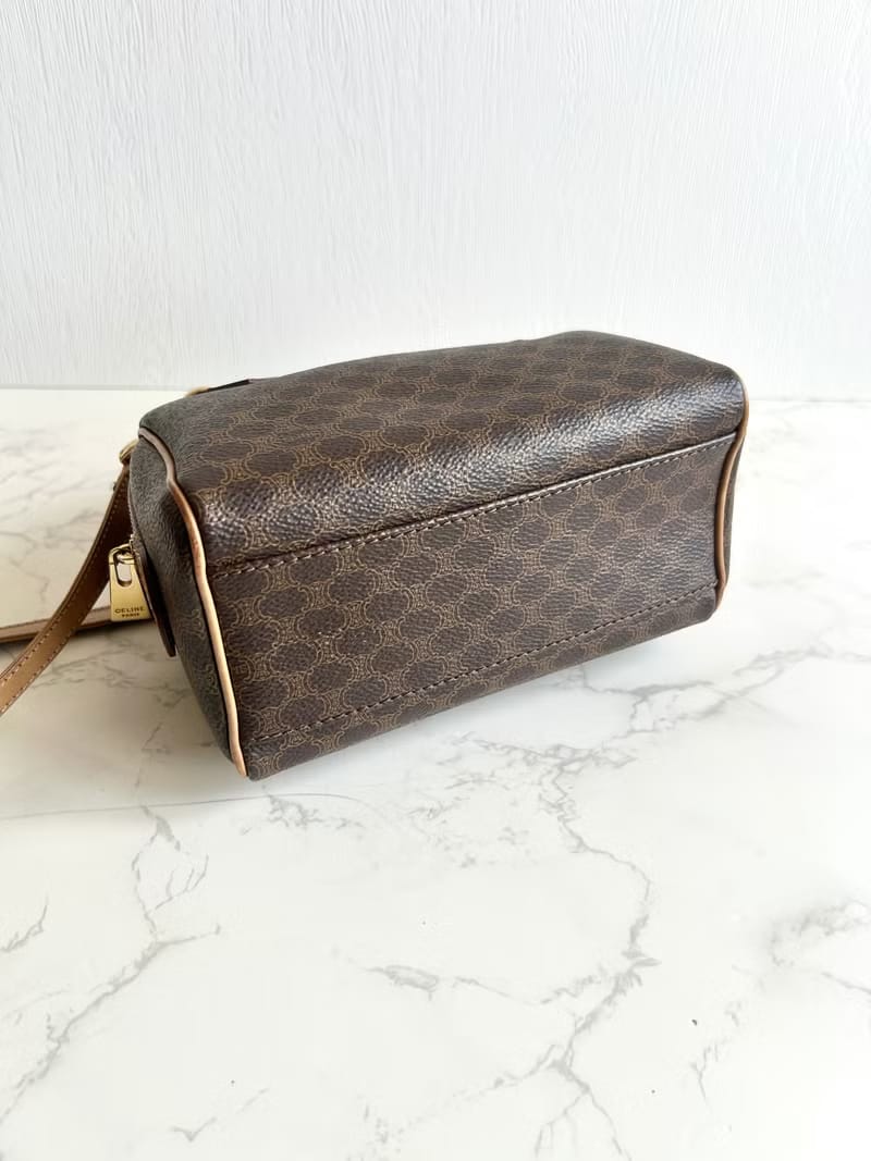 Celine迷你老花波士頓小包/斜背包/側背包/單肩包