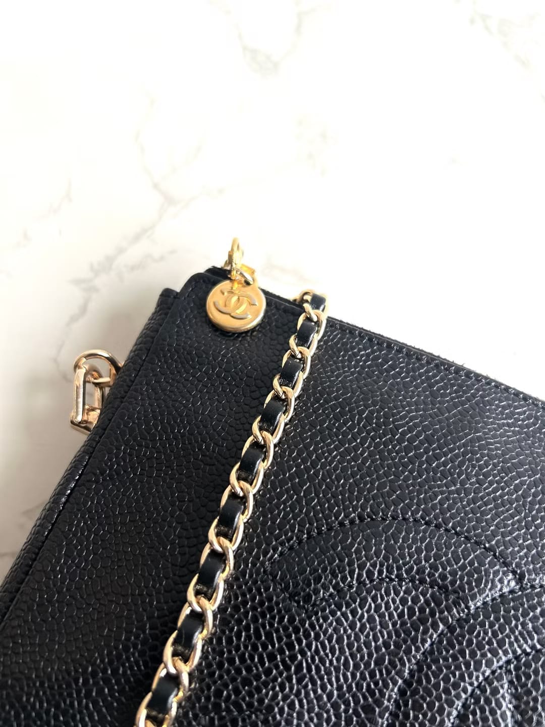 Chanel Black Caviar Leather Crossbody/Shoulder Bag