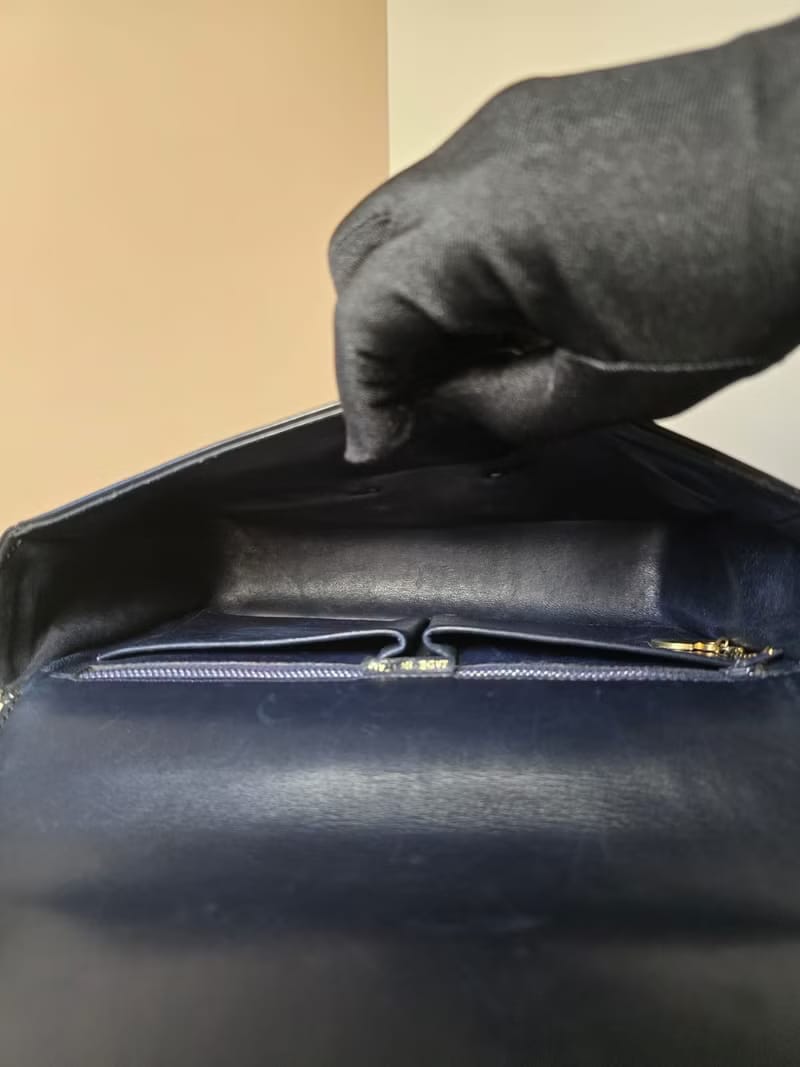 稀有中古二手Celine雙凱旋門馬蹄扣黑色皮革側背包