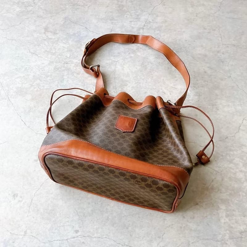 Celine Classic Monogram Vintage Bucket Bag / Shoulder Bag / Crossbody Bag
