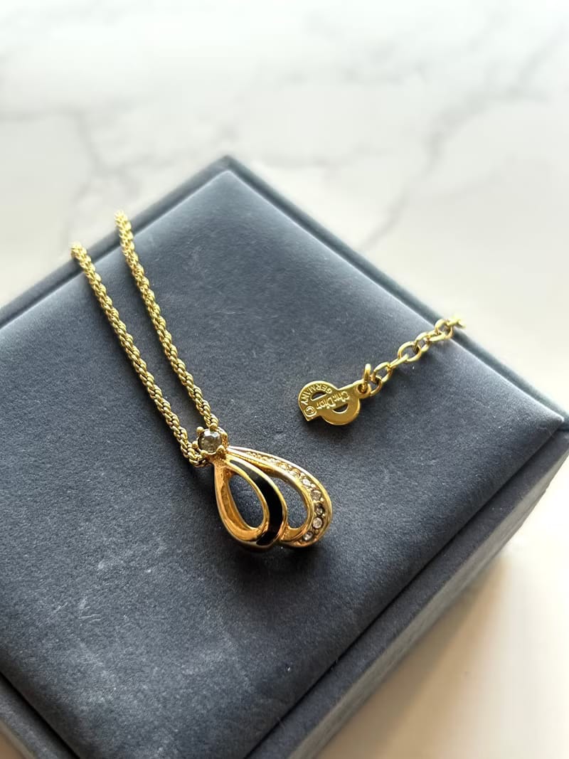 Dior 金色水鑽拼色復古頸鏈/項鏈/首飾飾品· 新春禮品