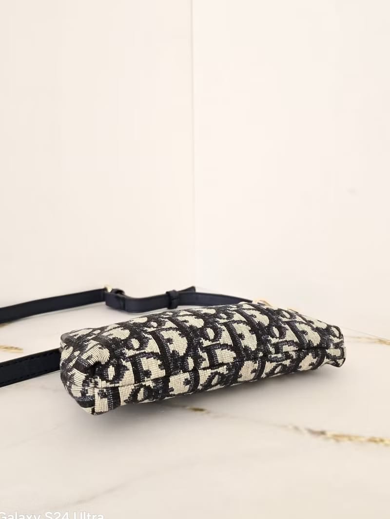 Dior Dark Blue Monogram Kisslock Bag/Shoulder Bag/Crossbody Bag