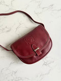 Loewe burgundy saddle bag/slant bag/leather bag/shoulder bag