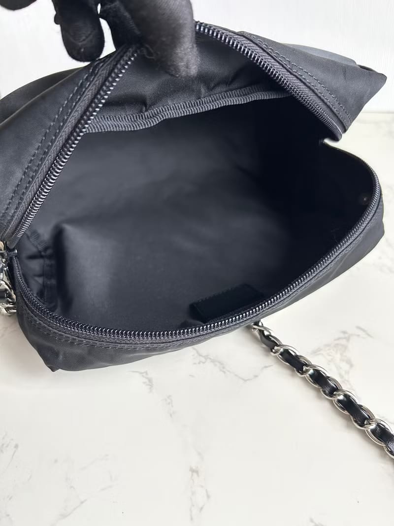 Prada black classic shoulder bag side backpack vintage bag crossbody bag