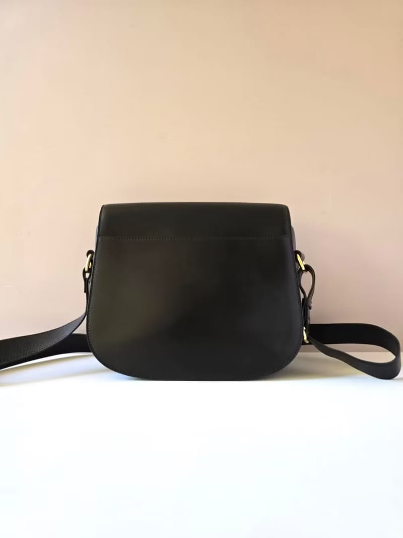 Rare Celine Black and Gold Swivel Planet Tofu Bag / Shoulder Bag / Crossbody Bag