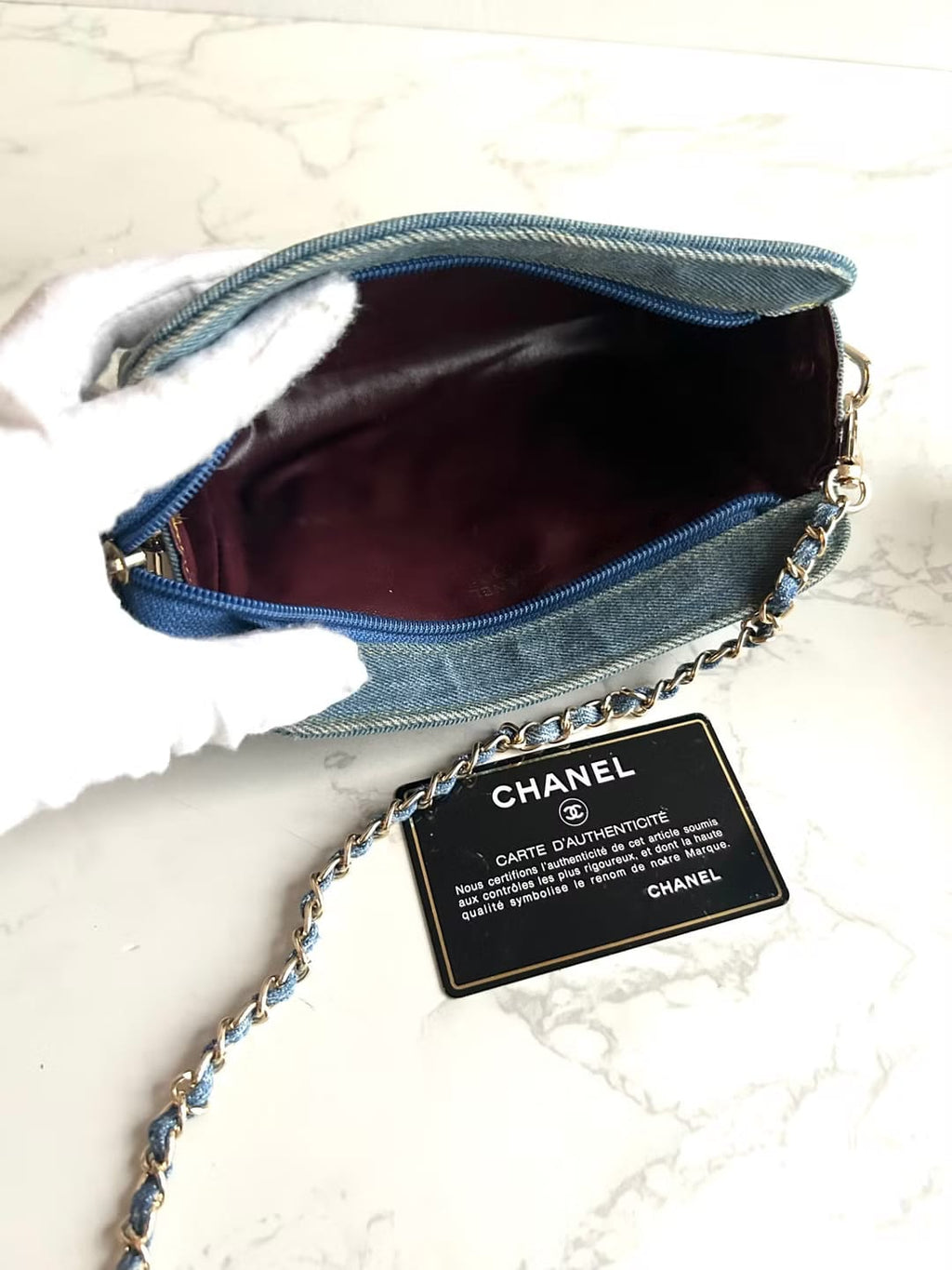 Chanel 稀有牛仔藍斜背包/單肩包/側背包