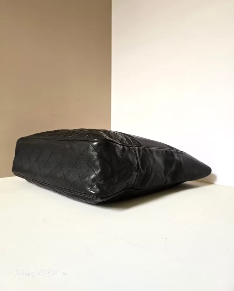 Chanel黑金色鏈條托特包/側背包/單肩包