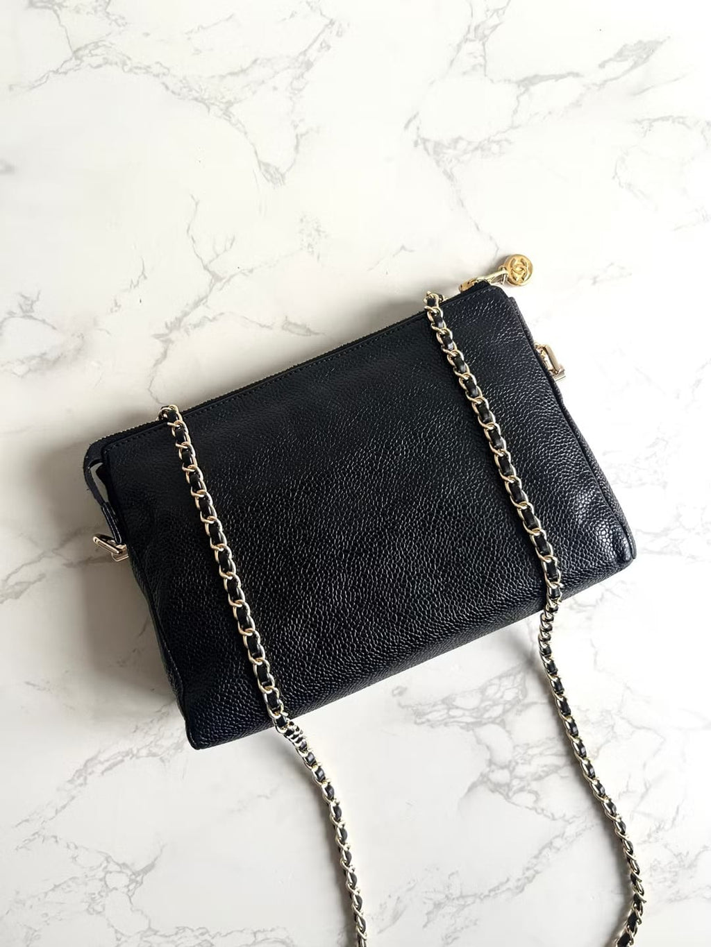 Chanel Black Caviar Leather Crossbody/Shoulder Bag