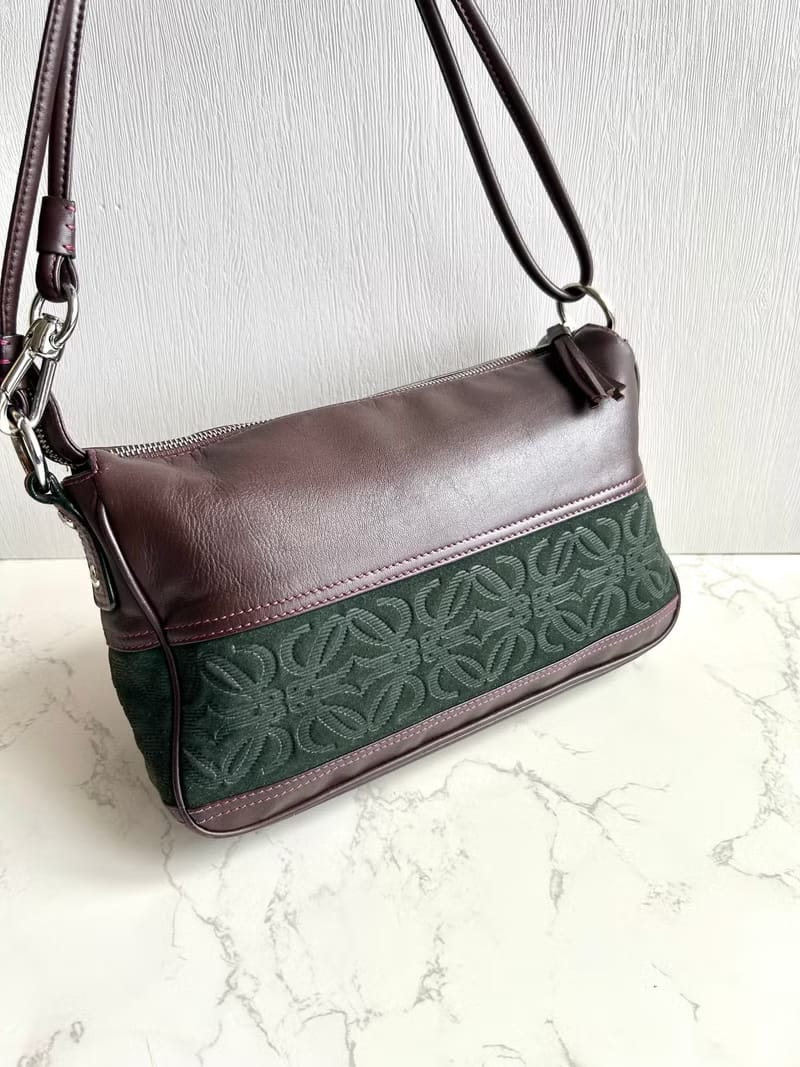 Loewe拼色兩用側背包/斜背包/單肩包