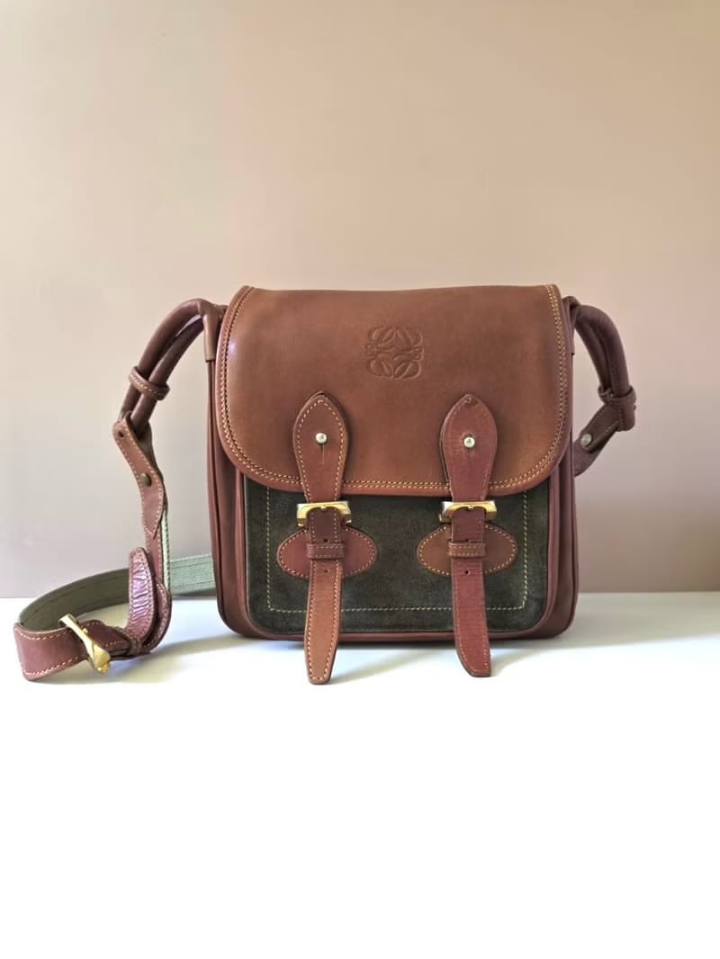 Loewe color matching tofu bag side backpack/oblique backpack/shoulder bag