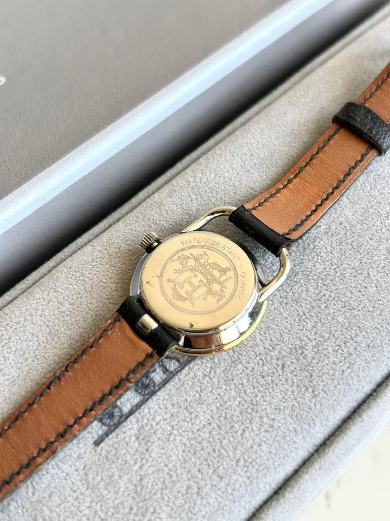 Hermes Arceau 黑金圓盤中古手錶/古董錶/腕錶