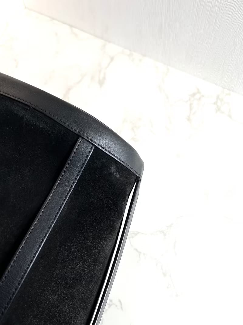 Loewe black leather bucket tote bag/side backpack/shoulder bag