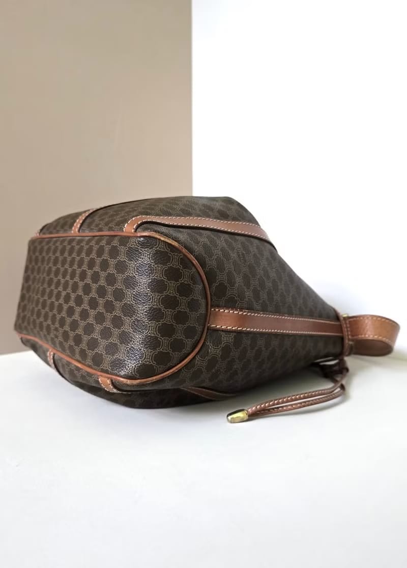 Celine Rare Triomphe Monogram Bucket Bag / Shoulder Bag / Crossbody Bag