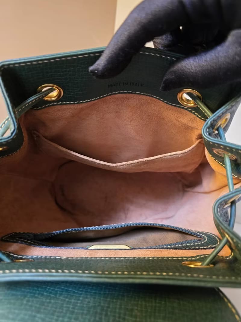 Loewe 橄欖綠旋轉扣後背包 雙肩包