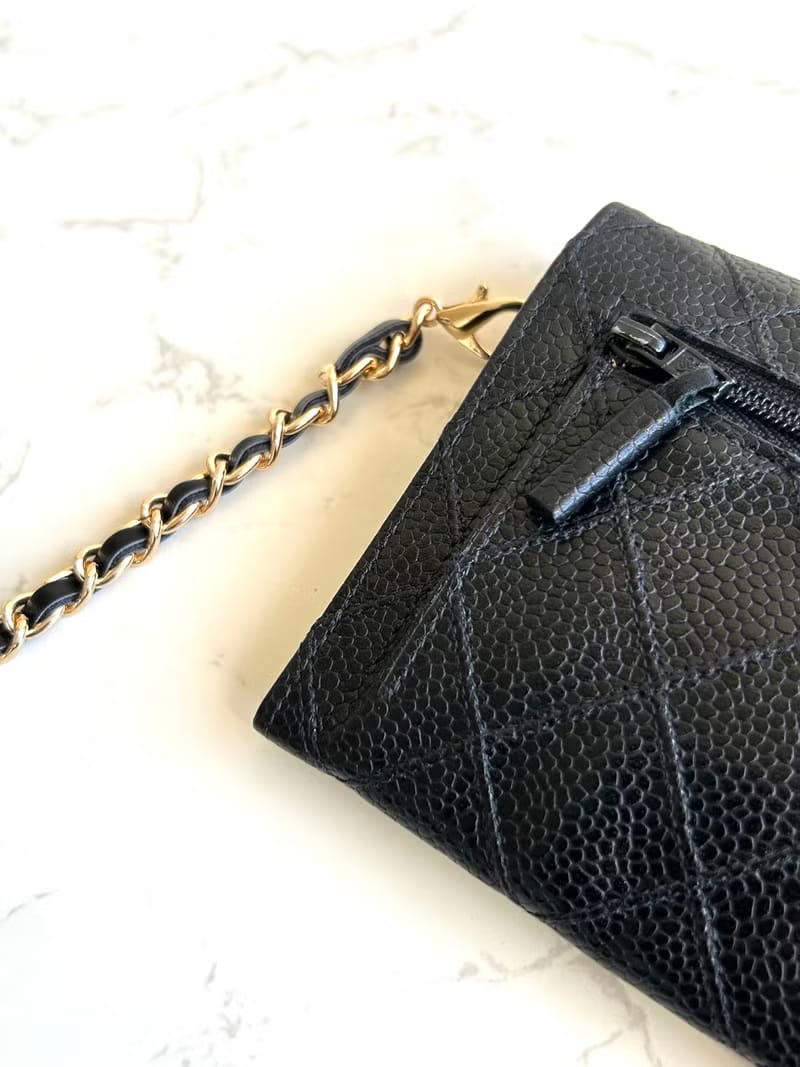 Chanel黑色魚子醬信封包/斜背包/單肩包/側背包
