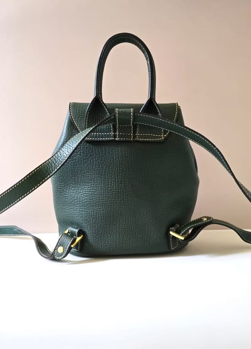 Loewe 橄欖綠旋轉扣後背包 雙肩包