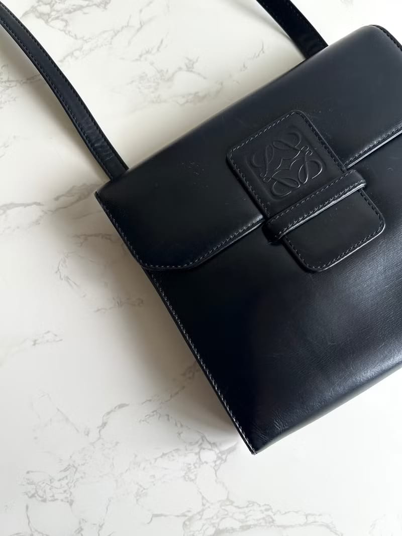 Loewe Black Anagram Embossed Shoulder Bag / Crossbody Bag