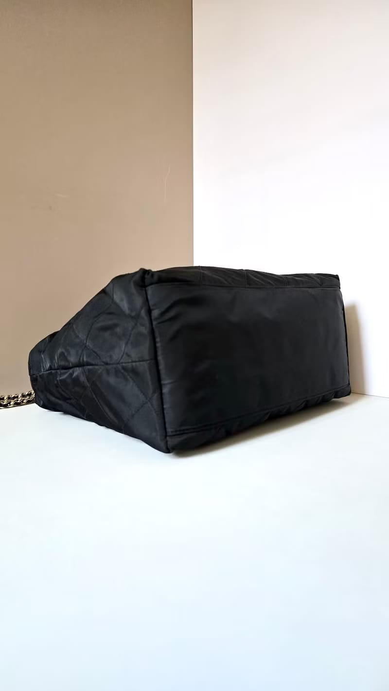 Prada Black and Gold Chain Tote Bag/Shoulder Bag/Crossbody Bag