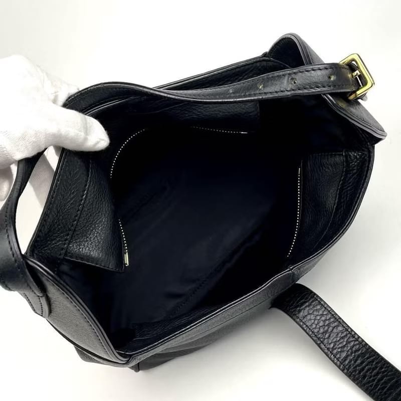 Loewe黑色簡約復古包皮革腋下包/側背包/單肩包